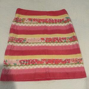 Lilly Pulitzer Ribbon Skirt Francie Nancie Flowers Strawberries Pencil Skirt / 2